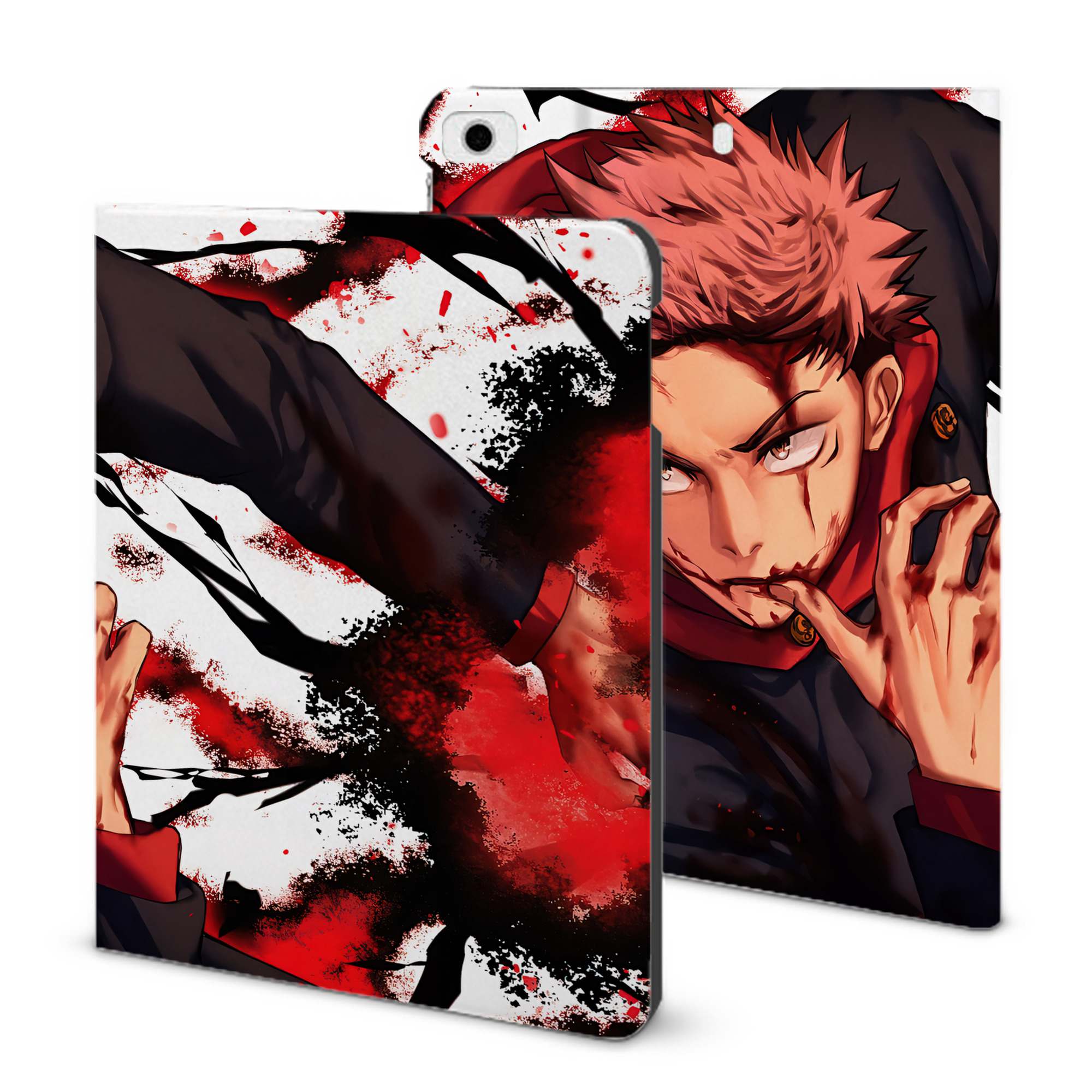 （画像用） 呪術廻戦 Jujutsu Kaisen IPad ケース ブック型 PUレザー TPU 耐衝撃 軽量 薄型 ペン収納なし 全面保護 IPad 各モデル対応